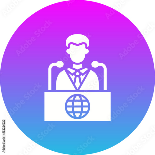 Conference Gradient Circle Glyph Inverted Icon