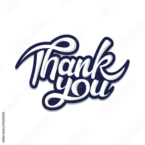 Thank you hand lettering vector illustration. Suitable for thank you handwritten text design.