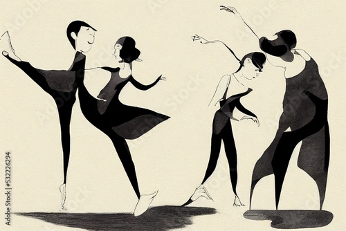 Choreographers ,Toon illustration V1 High quality 2d illustration