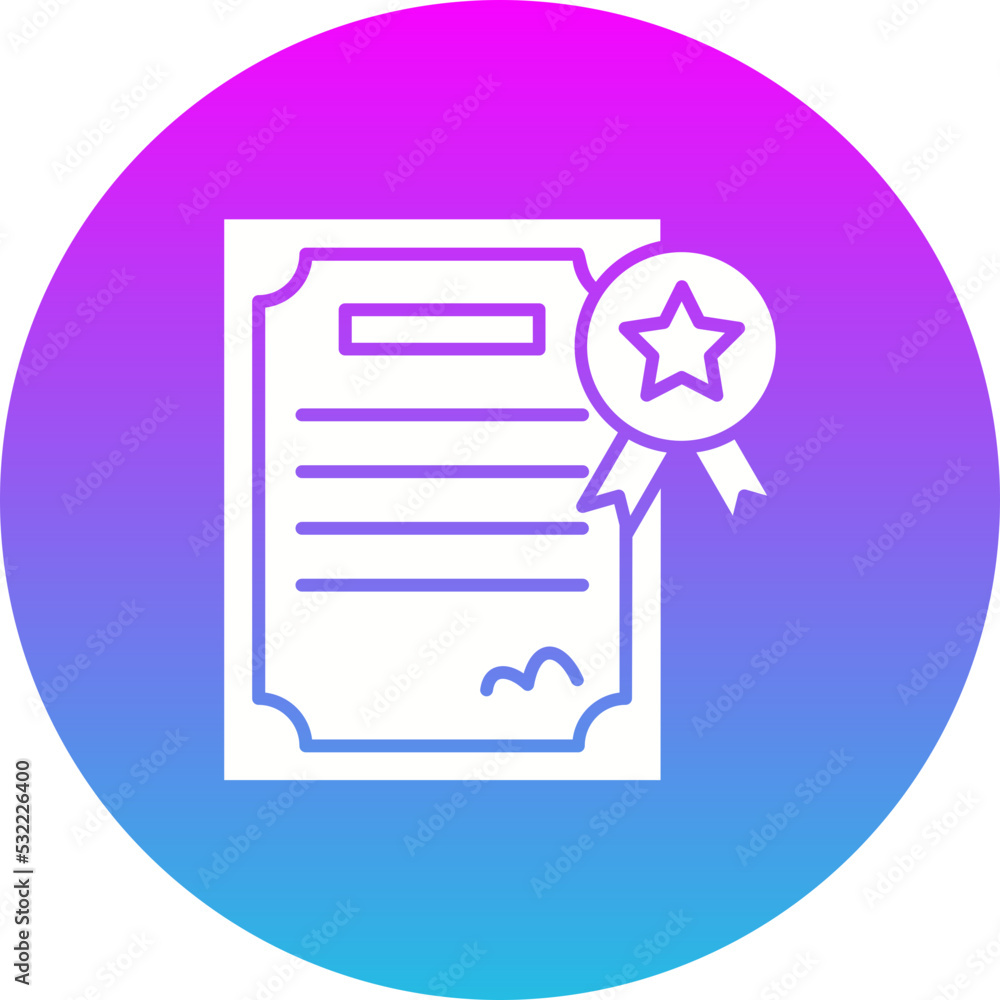 Certificate Gradient Circle Glyph Inverted Icon Certificate Gradient Circle Glyph Inverted Icon