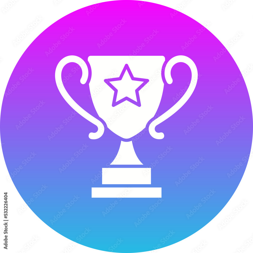 Trophy Gradient Circle Glyph Inverted Icon