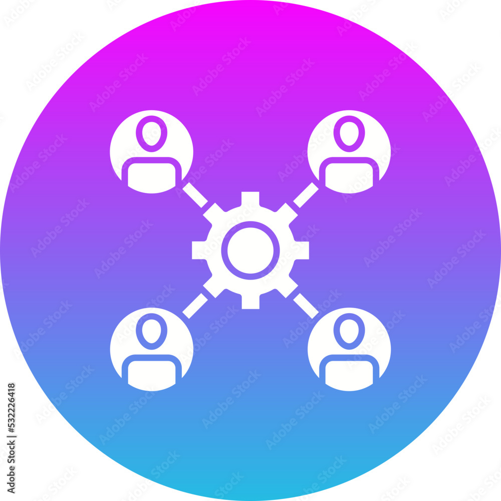 Teamwork Gradient Circle Glyph Inverted Icon Teamwork Gradient Circle Glyph Inverted Icon