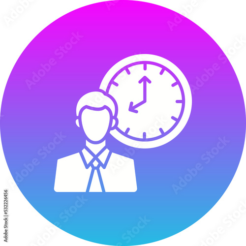 Clock Gradient Circle Glyph Inverted Icon © Maan Icons