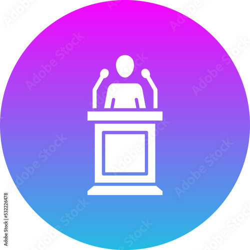 Speech Gradient Circle Glyph Inverted Icon