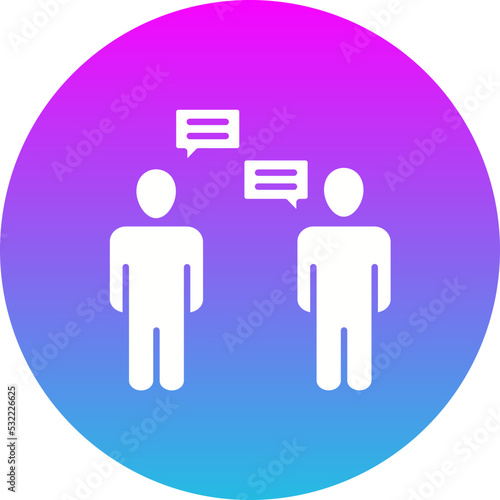 Conversation Gradient Circle Glyph Inverted Icon