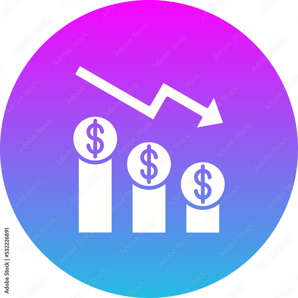 Depreciation Gradient Circle Glyph Inverted Icon Depreciation Gradient Circle Glyph Inverted Icon