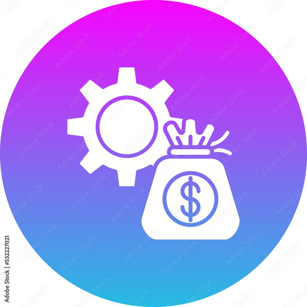 Money Management Gradient Circle Glyph Inverted Icon Money Management Gradient Circle Glyph Inverted Icon