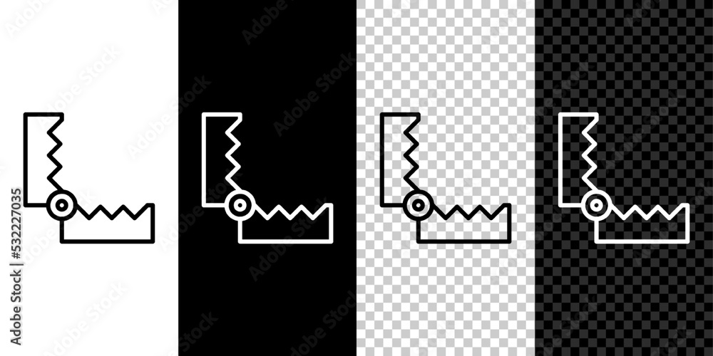 Obraz premium Set line Trap hunting icon isolated on black and white background. Vector