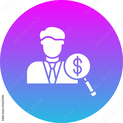 Auditor Gradient Circle Glyph Inverted Icon