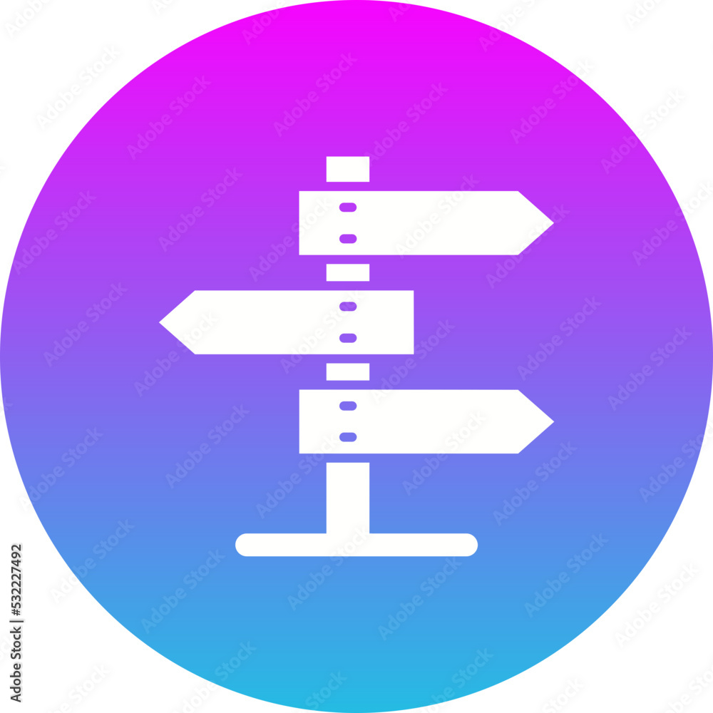 Signpost Gradient Circle Glyph Inverted Icon Signpost Gradient Circle Glyph Inverted Icon