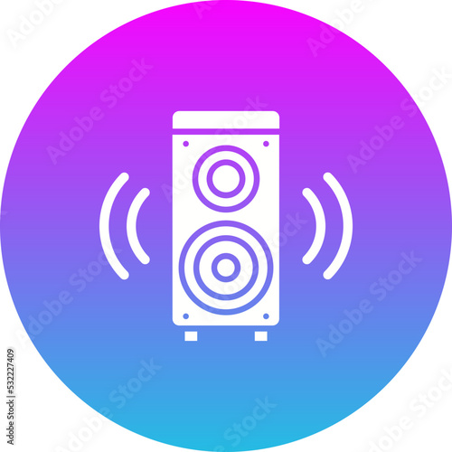 Speaker Gradient Circle Glyph Inverted Icon