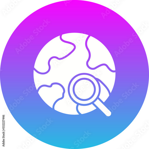 Search Gradient Circle Glyph Inverted Icon