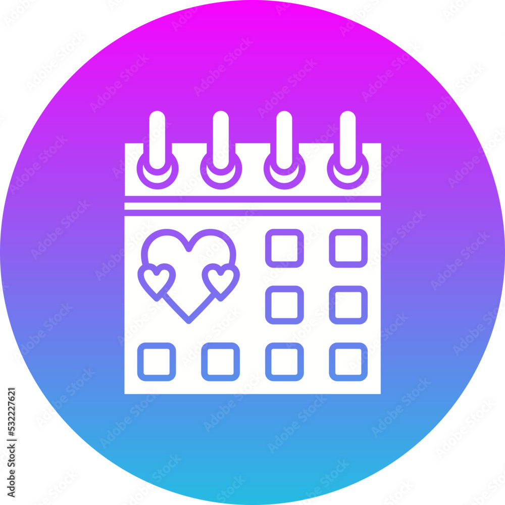 Calendar Gradient Circle Glyph Inverted Icon Calendar Gradient Circle Glyph Inverted Icon