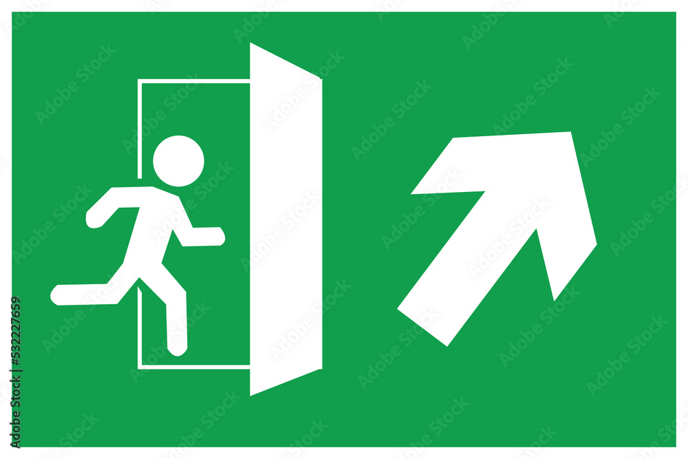 emergency exit door vector. direction arrow sign. green. security illustration emergency exit door vector. direction arrow sign. green. security illustration