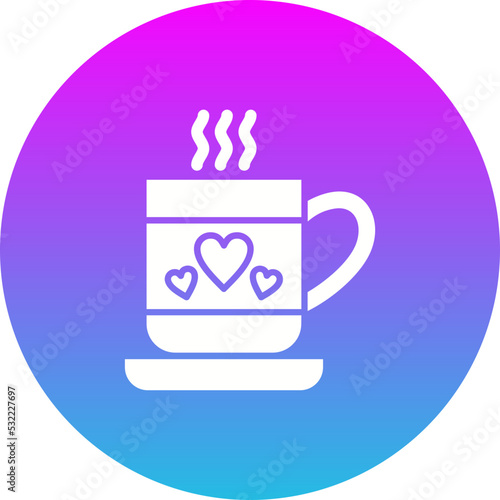 Coffee Gradient Circle Glyph Inverted Icon