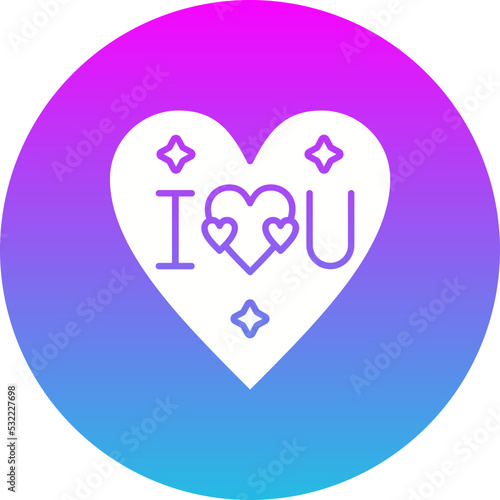 Love Gradient Circle Glyph Inverted Icon