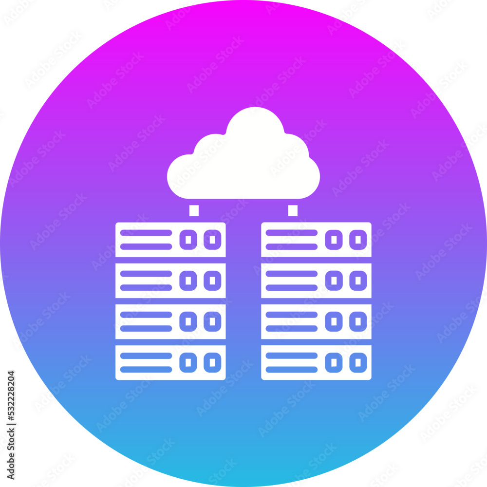 Data Center Gradient Circle Glyph Inverted Icon Data Center Gradient Circle Glyph Inverted Icon