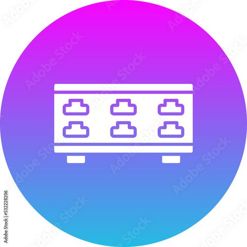 Server Control Gradient Circle Glyph Inverted Icon