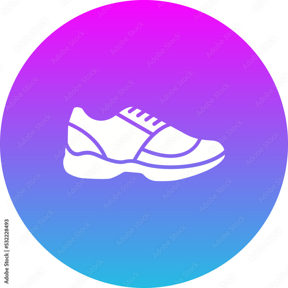 Sneaker Gradient Circle Glyph Inverted Icon