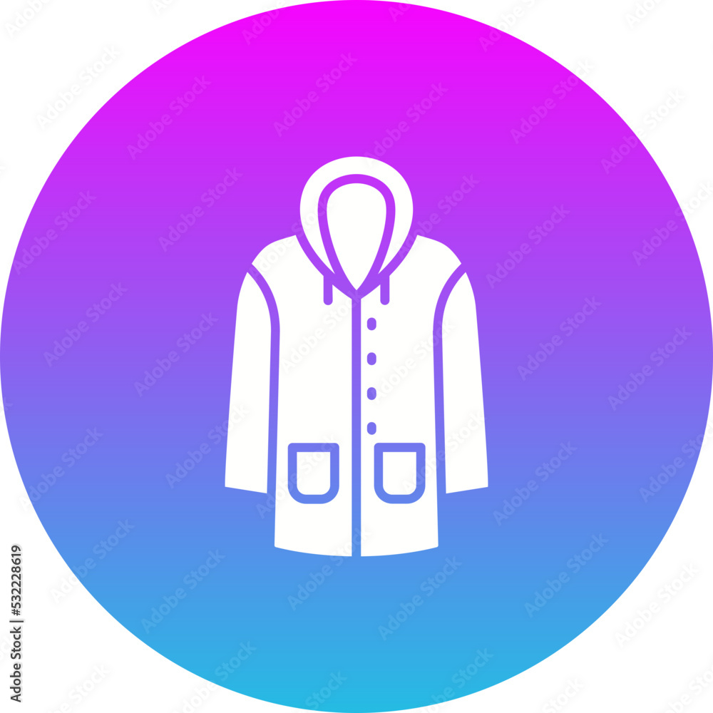 Raincoat Gradient Circle Glyph Inverted Icon Raincoat Gradient Circle Glyph Inverted Icon