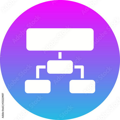 Hierarchical Structure Gradient Circle Glyph Inverted Icon