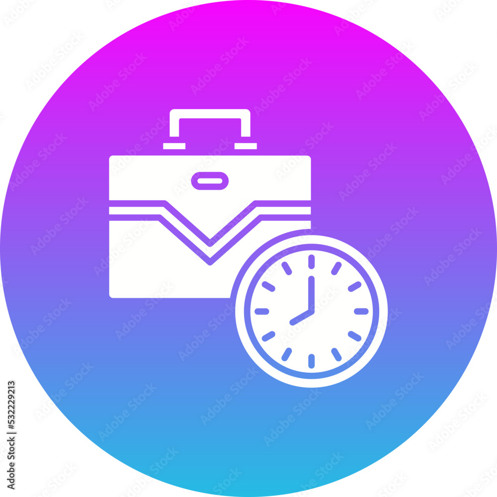 Working Hours Gradient Circle Glyph Inverted Icon Working Hours Gradient Circle Glyph Inverted Icon