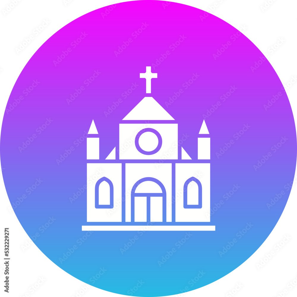 Church Gradient Circle Glyph Inverted Icon Church Gradient Circle Glyph Inverted Icon