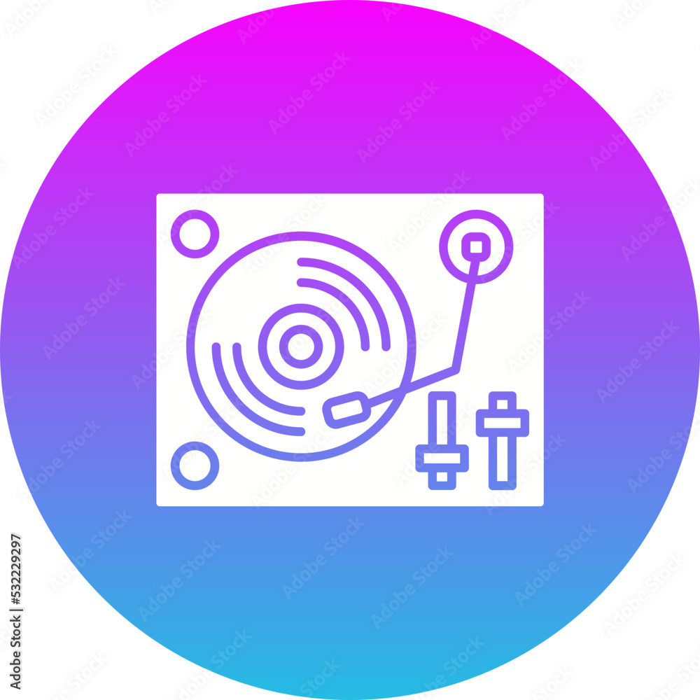 Turntable Gradient Circle Glyph Inverted Icon Turntable Gradient Circle Glyph Inverted Icon