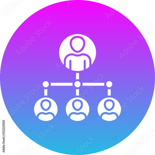 Team Leader Gradient Circle Glyph Inverted Icon