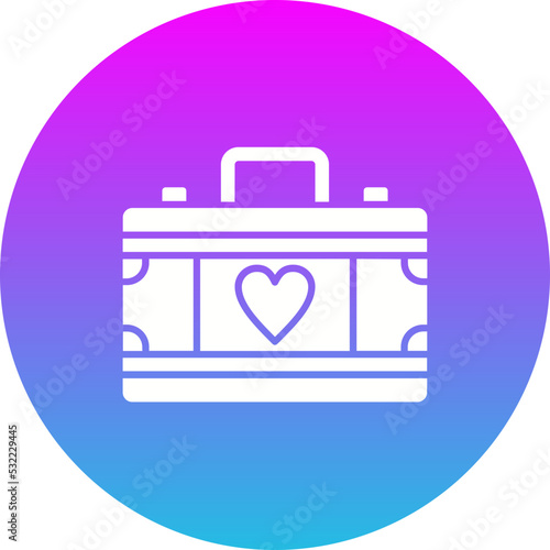 Suitcase Gradient Circle Glyph Inverted Icon