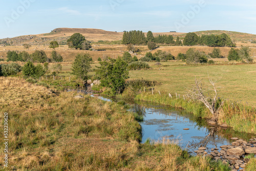 Landscape in Aubrac in summer, inspiring, infinite, enchanting, magical, peaceful, bewitching.