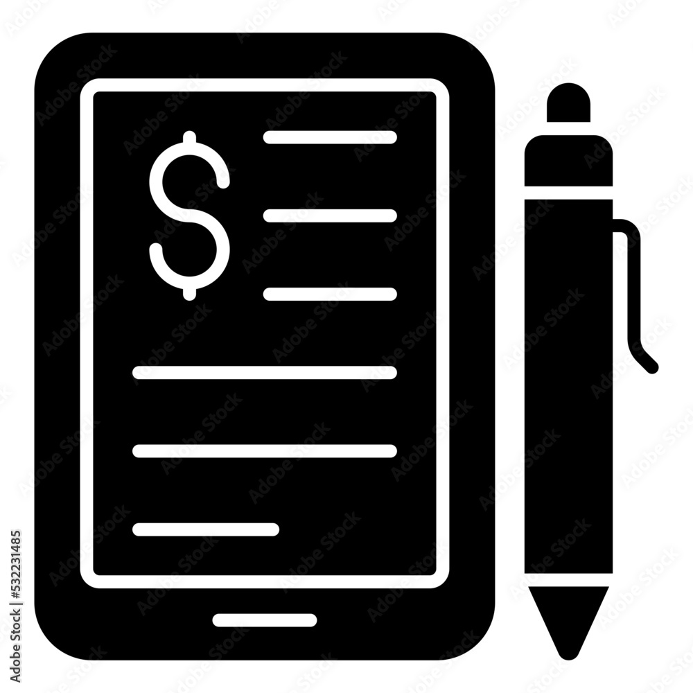 Modern design icon of financial notebook Modern design icon of financial notebook