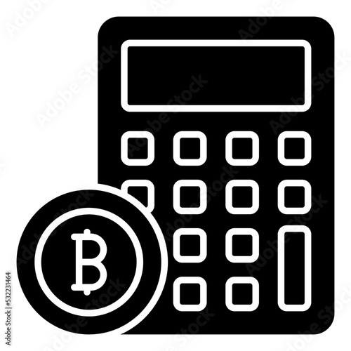 A unique design icon of bitcoin calculation  photo