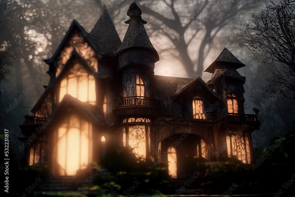 Mysterious mansion exterior Mysterious mansion exterior