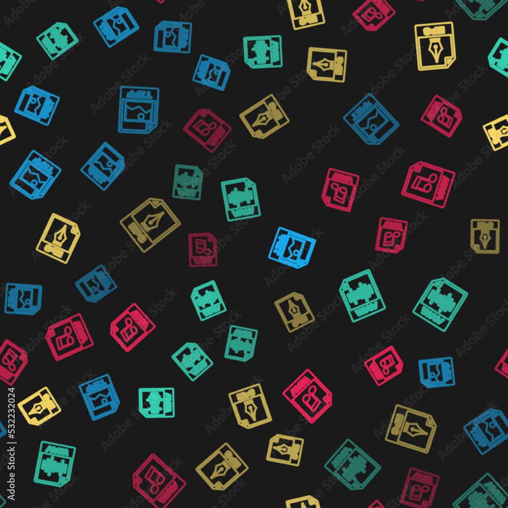 Set line TIFF file document, WAV, EPS and on seamless pattern. Vector Set line TIFF file document, WAV, EPS and on seamless pattern. Vector