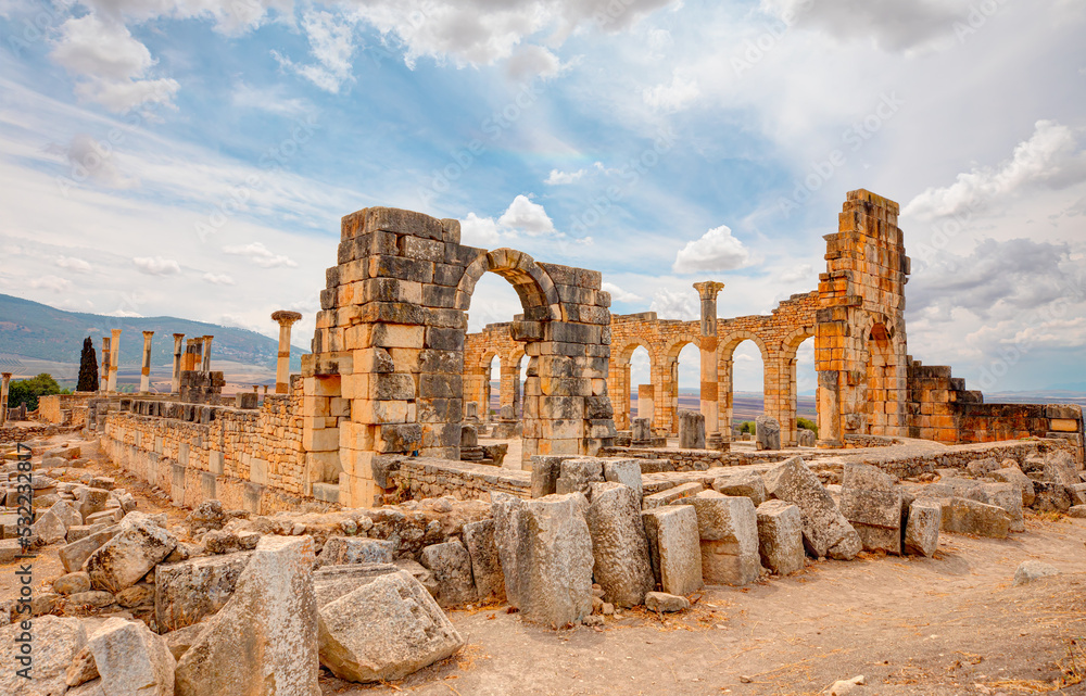 Archaeological Site of Volubilis, ancient Roman empire city - Morocco