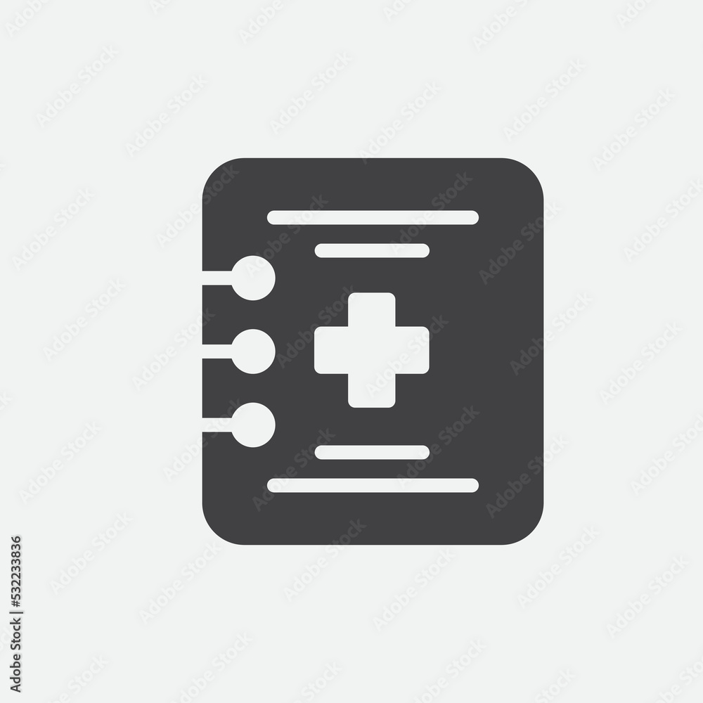 Notes Medical Check Up Icon Vector Illustration Notes Medical Check Up Icon Vector Illustration