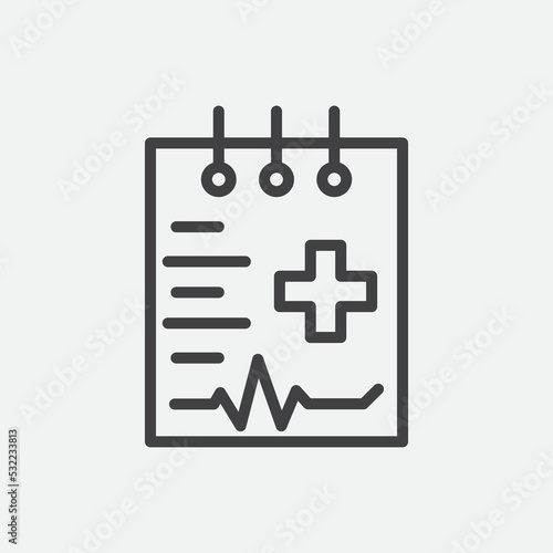 Notes Medical Check Up Icon Vector Illustration