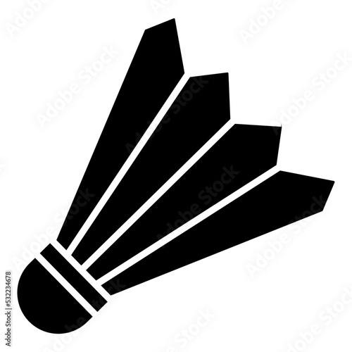 Badminton birdie icon, solid design of shuttlecock photo