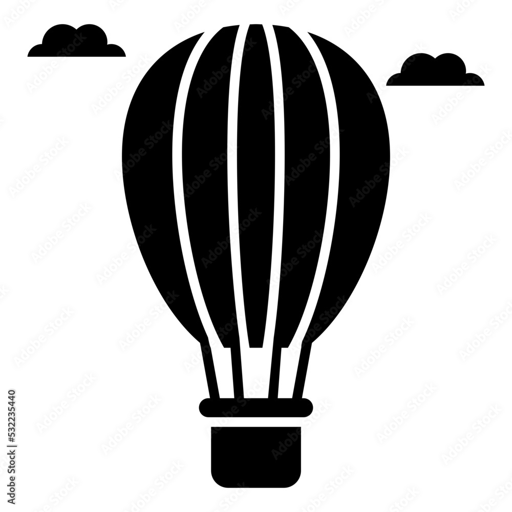 Obraz premium Premium download icon of hot air balloon 