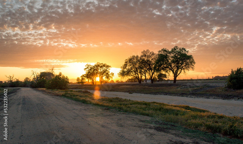 sunset over the river