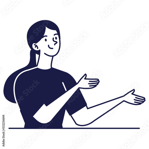 woman speaking avatar character