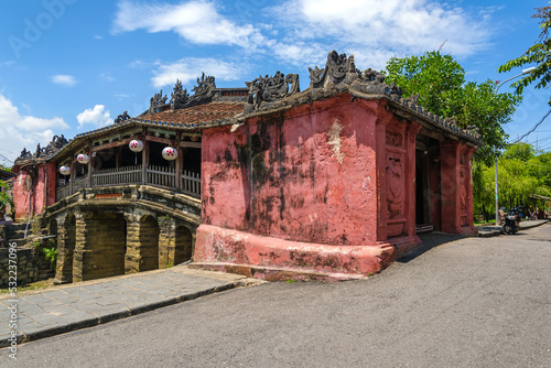 Ancient town named bridge pagoda, which is a very famous destination for tourists in Hoi An, Vietnam. It was built in the 17th century by Japanese merchants