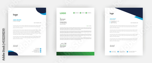 Creative letterhead Elegant and minimalist style letterhead template design A4 sizes 