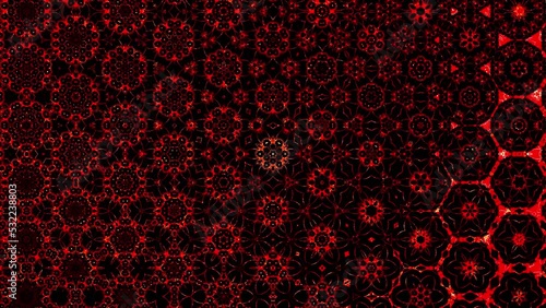 模様が万華鏡のように変化する映像、ループ素材