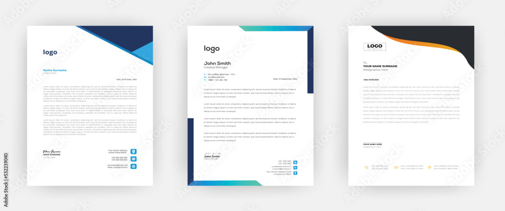 Creative letterhead Elegant and minimalist style letterhead template design A4 sizes Creative letterhead Elegant and minimalist style letterhead template design A4 sizes