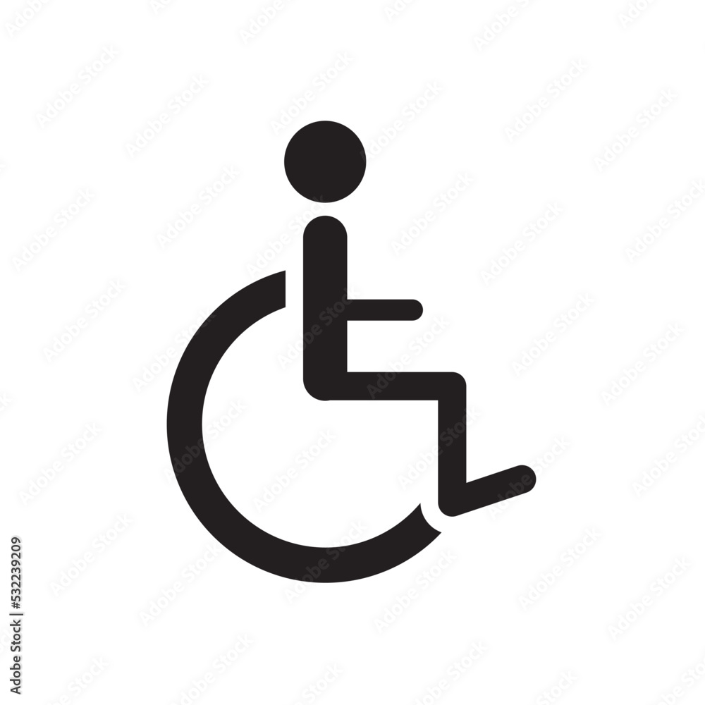 Wheel Chair Icon Vector Illustration Flat Design Style Wheel Chair Icon Vector Illustration Flat Design Style