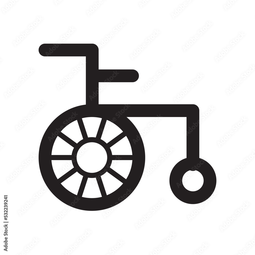 Wheel Chair Icon Vector Illustration Flat Design Style Wheel Chair Icon Vector Illustration Flat Design Style