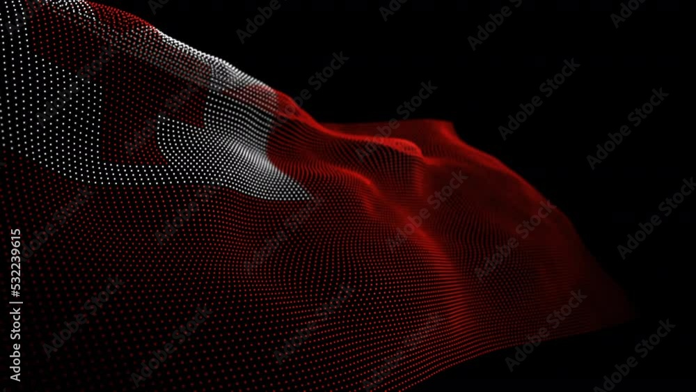 Seamless looping animated digital flag of Tonga overlay rendered of ...