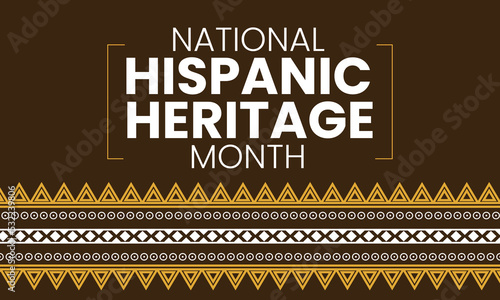 National Hispanic Heritage Month vector illustration with geometric shapes pattern background